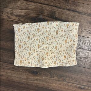 American Eagle Outfitters Textured Floral Tube Top